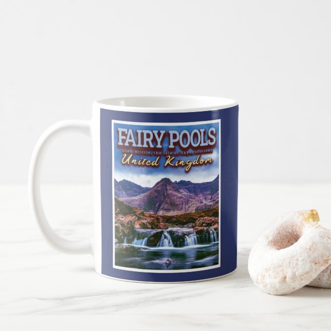 FAIRY POOLS - THE ISLE OF SKYE - SCOTLAND UK COFFEE MUG (With Donut)