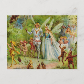 Fairy Prince and Thumbelina in the Magic Wood Postcard