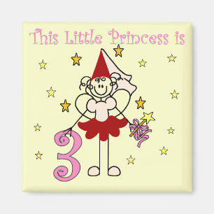 Fairy Princess 3rd Birthday Tshirts and Gifts Magnet