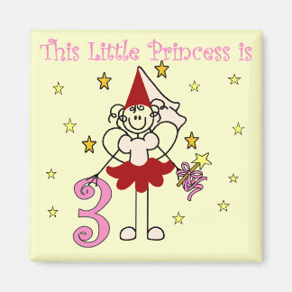 Fairy Princess 3rd Birthday Tshirts and Gifts Magnet