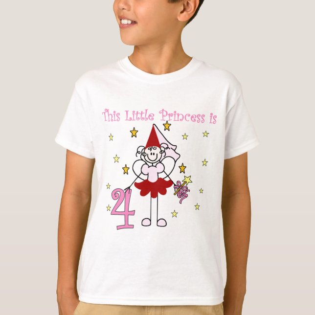 Fairy Princess 4th Birthday  Tshirts and Gifts (Front)