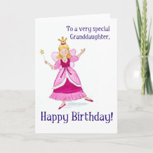 Fairy Princess Birthday Card for a Granddaughter
