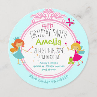 Fairy Princess Birthday Circle Invite