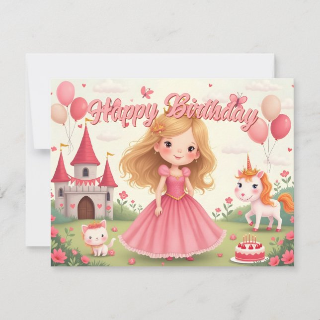 Fairy Princess Birthday in a Pink Dream (Front)