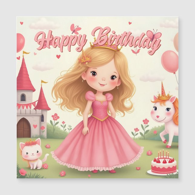 Fairy Princess Birthday in a Pink Dream (Front)