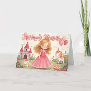 Fairy Princess Birthday in a Pink Dream Card