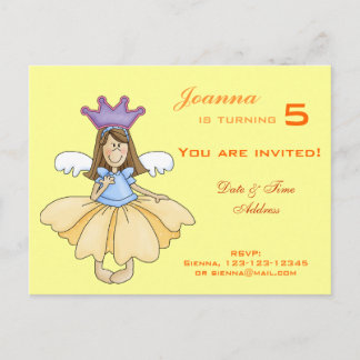Fairy Princess Birthday Invitation Postcard