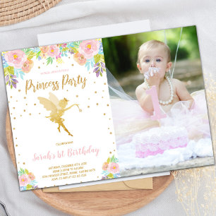 Fairy Princess Birthday Invitations with photo