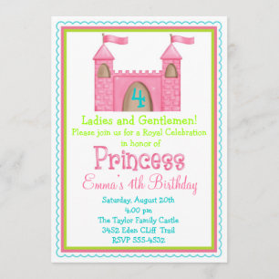 Fairy Princess Castle Birthday Invitations