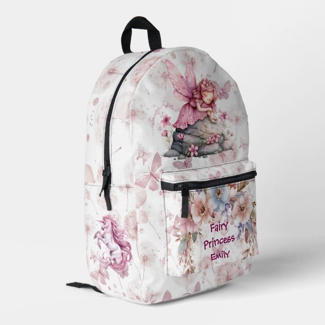 Fairy Princess Custom Printed Backpack (Back Corner Left)