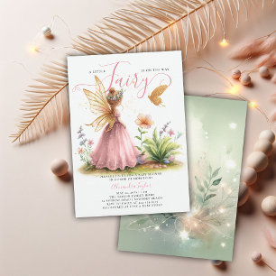 Fairy Princess Enchanted Pink Baby Girl Shower Invitation