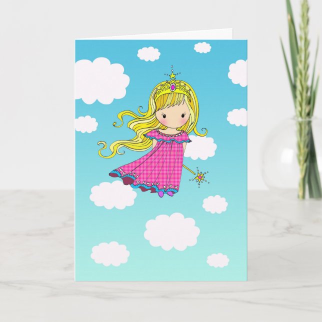Fairy Princess Happy Birthday Card (Front)