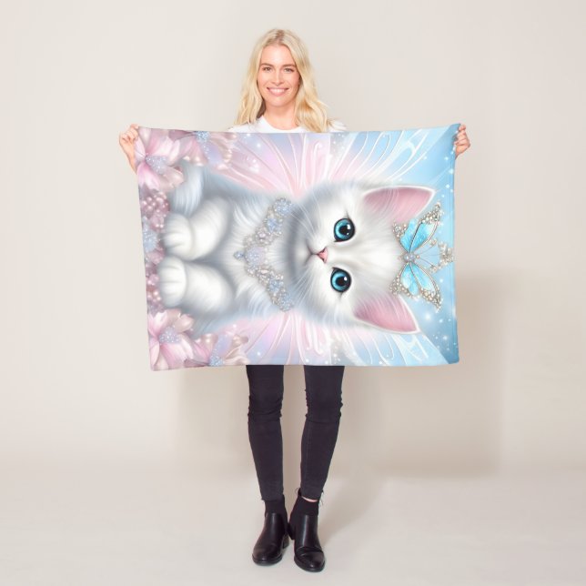 Fairy Princess Kitten Fleece Blanket (In Situ)