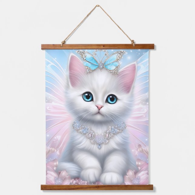 Fairy Princess Kitten Hanging Tapestry (Front)