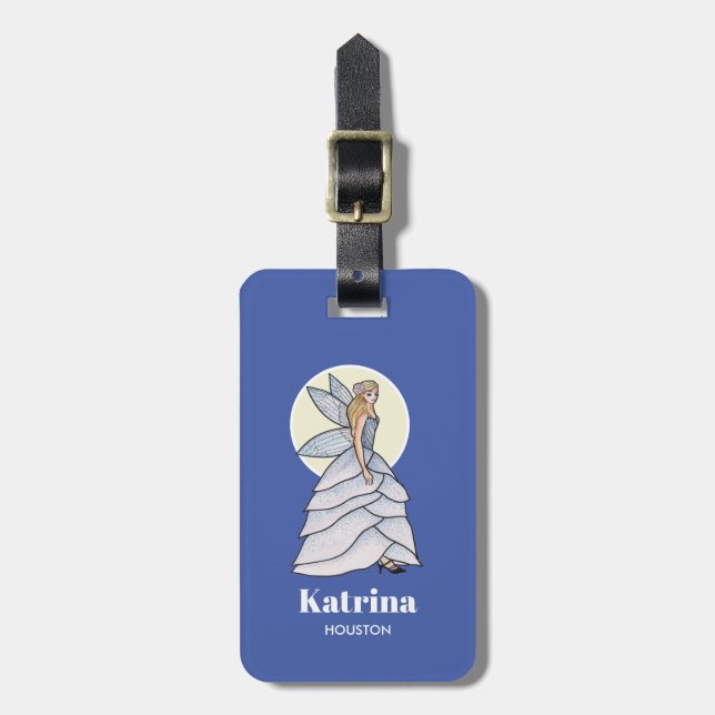 Fairy Princess Petal Dress Fashion Illustration Luggage Tag (Front Vertical)
