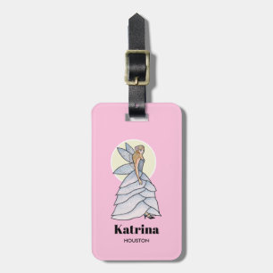 Fairy Princess Petal Dress Fashion Illustration Luggage Tag