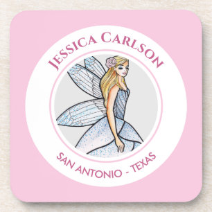 Fairy Princess Petals Dress Fashion Illustration Coaster