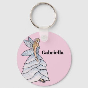 Fairy Princess Petals Dress Fashion Illustration Key Ring