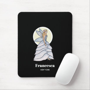 Fairy Princess Petals Fashion Illustration Mouse Pad