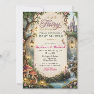 Fairy Princess Pink Fantasy Castle Invitation