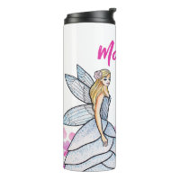 Fairy Princess Pink Hearts Fashion Illustration