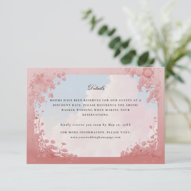 Fairy princess wedding details card (Standing Front)
