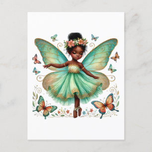 Fairy princess with butterflies postcard