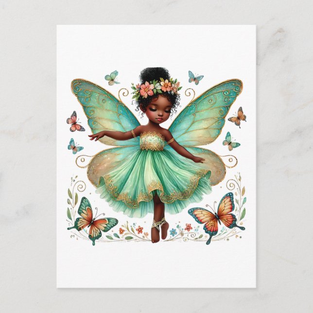 Fairy princess with butterflies postcard (Front)
