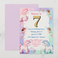 Fairy Princesses and Unicorns Girl's Birthday