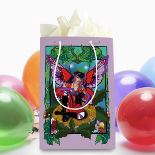 Fairy Purple Red Mushroom Gothic Medium Gift Bag