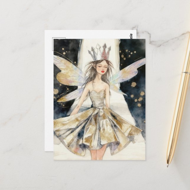 Fairy queen in the fashion show  postcard (Front/Back In Situ)