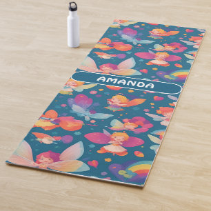Fairy Rainbow Colourful Personalised Pattern Yoga Mat
