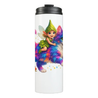 Fairy Riding Colorful Cat T-Shirt – Cute FaT-shirt Thermal Tumbler