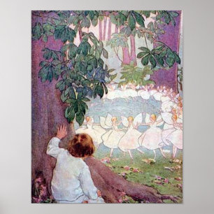 Fairy Ring Dance Vintage Fairy Art Poster