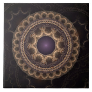Fairy round fractal dark fantasy tile