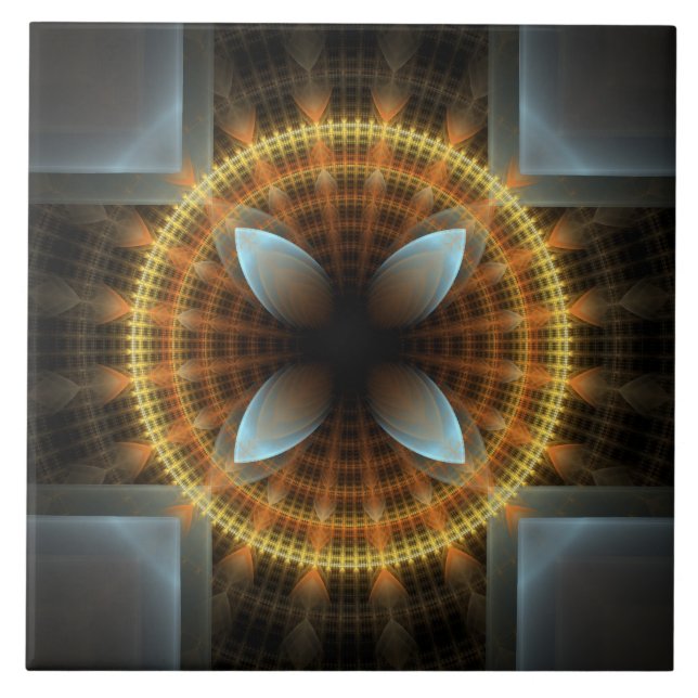 Fairy round fractal ornament tile (Front)