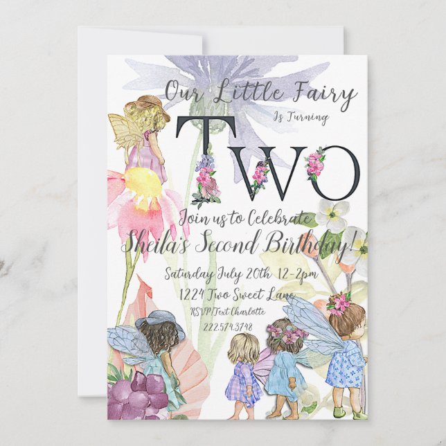 Fairy Second Birthday Invitation (Front)