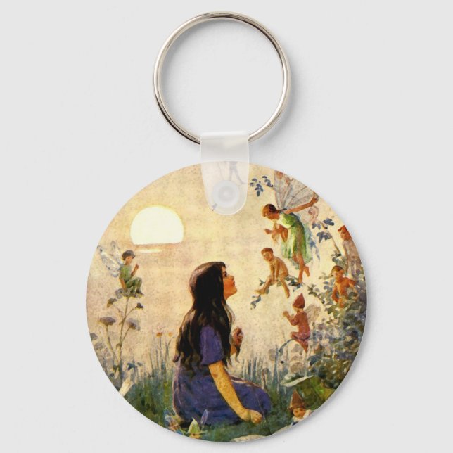 Fairy Secrets Vintage Print Keychain (Front)