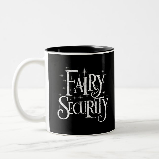 Fairy Security Funny Halloween Costume  Two-Tone Coffee Mug (Left)