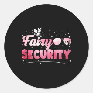 Fairy Security Halloween Costumes Moms Dads Mens W Classic Round Sticker