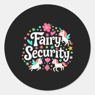 Fairy Security Unicorn Halloween Costume Adult Mum Classic Round Sticker