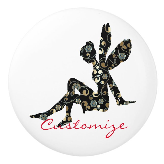 Fairy Silhouette Thunder_Cove Ceramic Knob (Front)