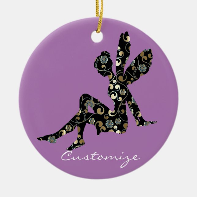 Fairy Silhouette Thunder_Cove Ceramic Tree Decoration (Front)
