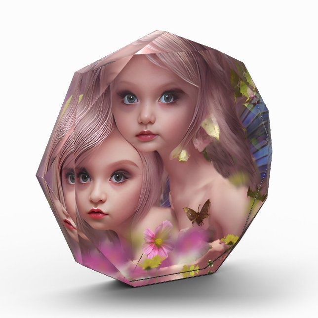 Fairy Sisters Amongst the Flowers in the Forest Photo Block (Left)