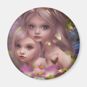 Fairy Sisters Amoungst the Flowers in the Forest Magnet