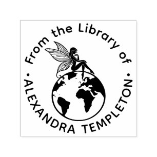 Fairy Sitting on Top of World #1 Library Book Name Self-inking Stamp