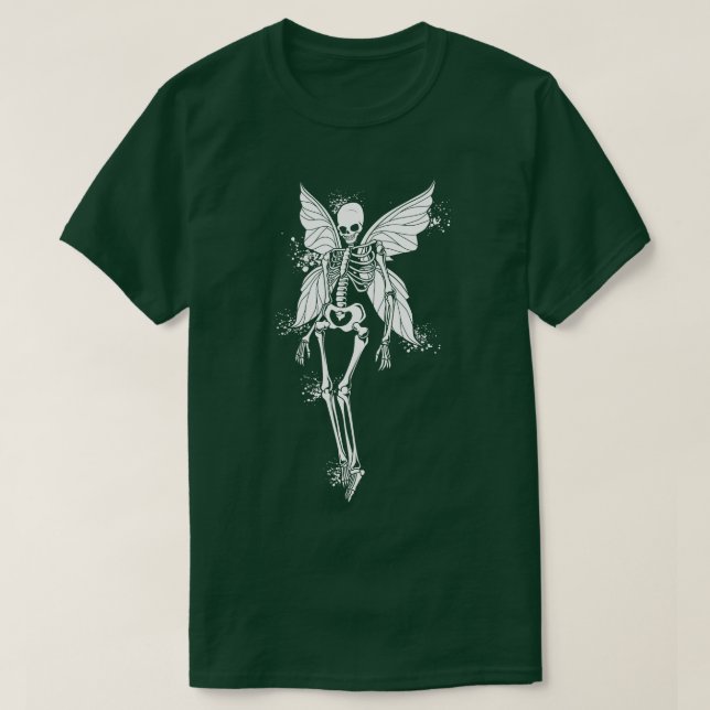 Fairy skeleton with wings Fairycore T-Shirt (Design Front)