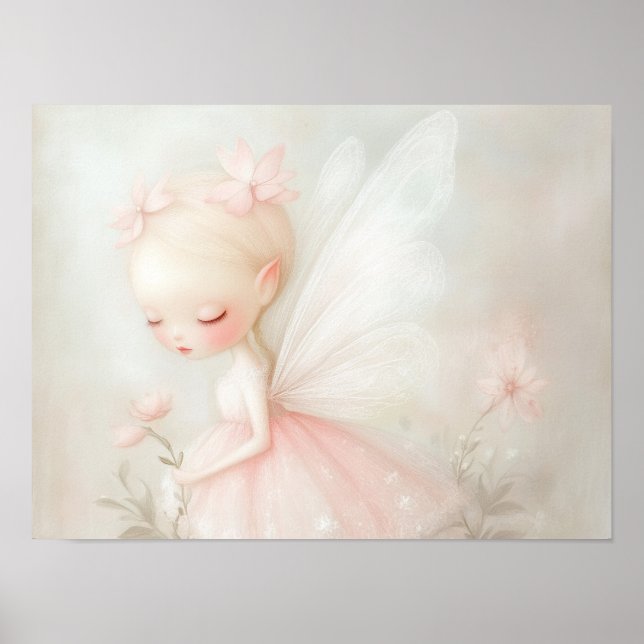 Fairy Smelling Flowers Poster (Front)