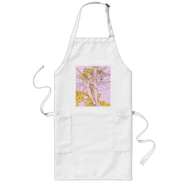 Fairy smile has the flowers sat on a branch long apron (Front)