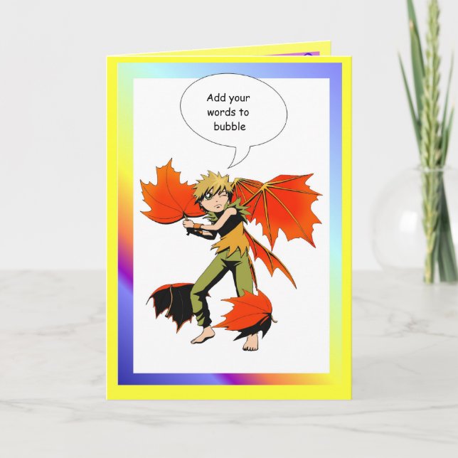 Fairy speech bubble, Autumn fairy Card (Front)